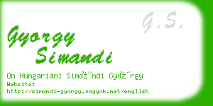 gyorgy simandi business card